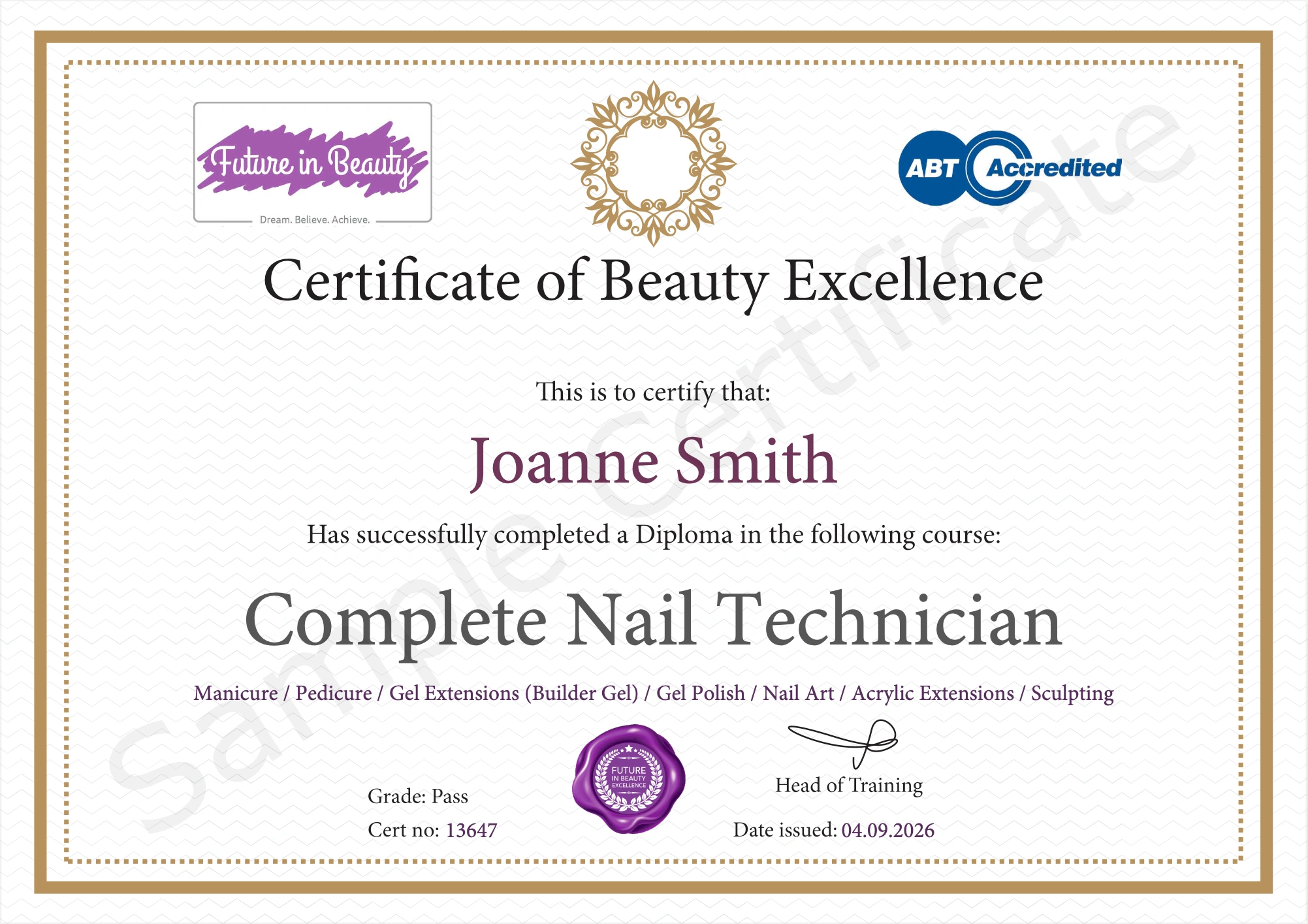 Nail Technician Course Certificate Nail Technician Course Certificate